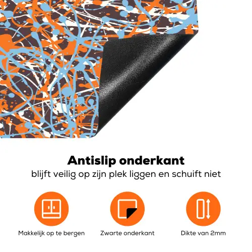 Blauw - Waterverf - Chaos Inductie beschermer vinyl 3mm klein 276 -zzzzzzz-td-onderkant