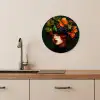 Vrouw - Rood - Groen - Druiven KitchenYeah - Keuken - Wandcirkel Forex klein -sfeer3