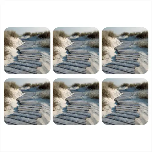 Pad - Planken - Duinen - Gras onderzetter kurk middel -3d