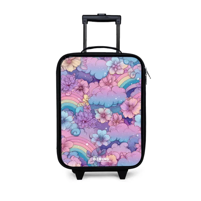 Kids’ Suitcase - Illustration of clouds, rainbows and flowers