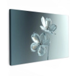 Kristal - Bloemen - Grijs Tuinposter op houten frame 2 cm dik klein -3d