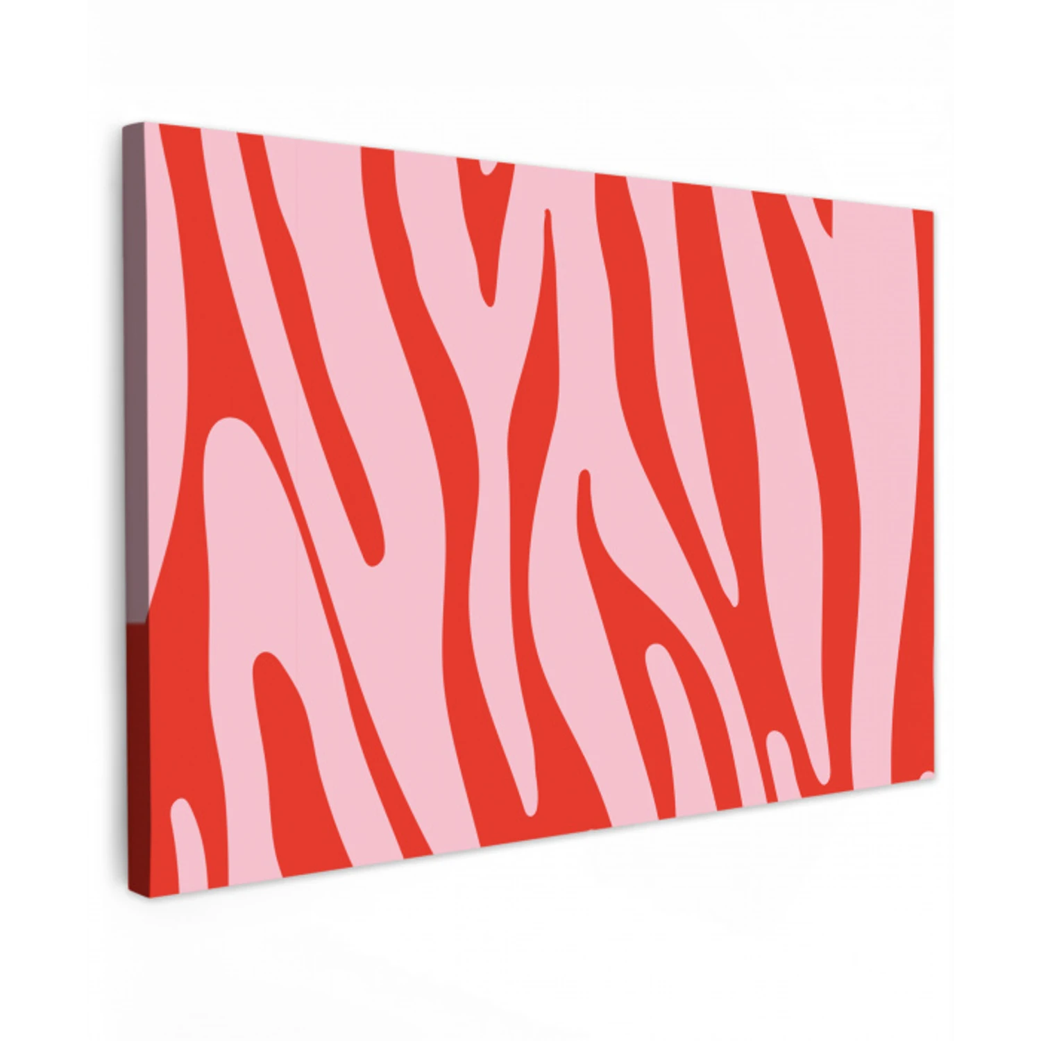 Zebraprint - Roze - Rood - Dierenprint canvas 2cm klein -z3d