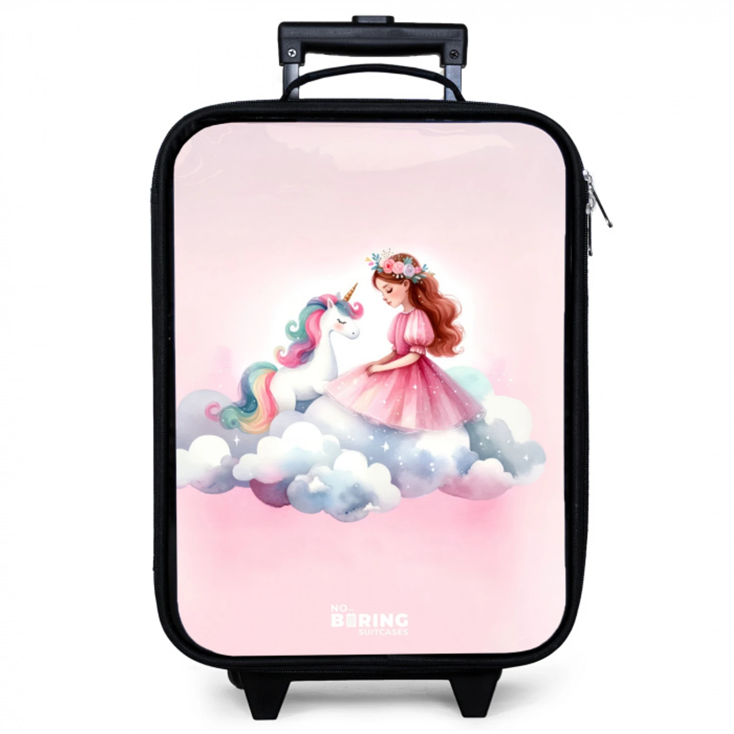 Prinses en eenhoorn op een wolk Kinderkoffer - Zwart klein -zzz_website3d