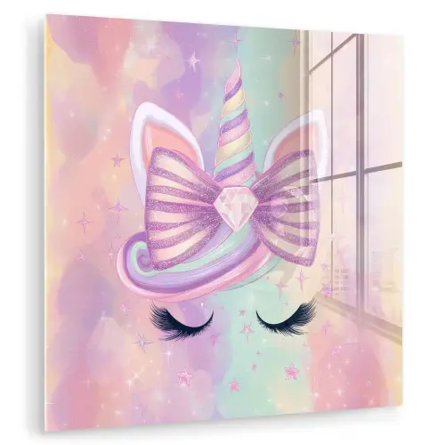 Eenhoorn - Glitters - Regenboog - Pastel plexiglas 5mm klein -zzzproduct_nieuw