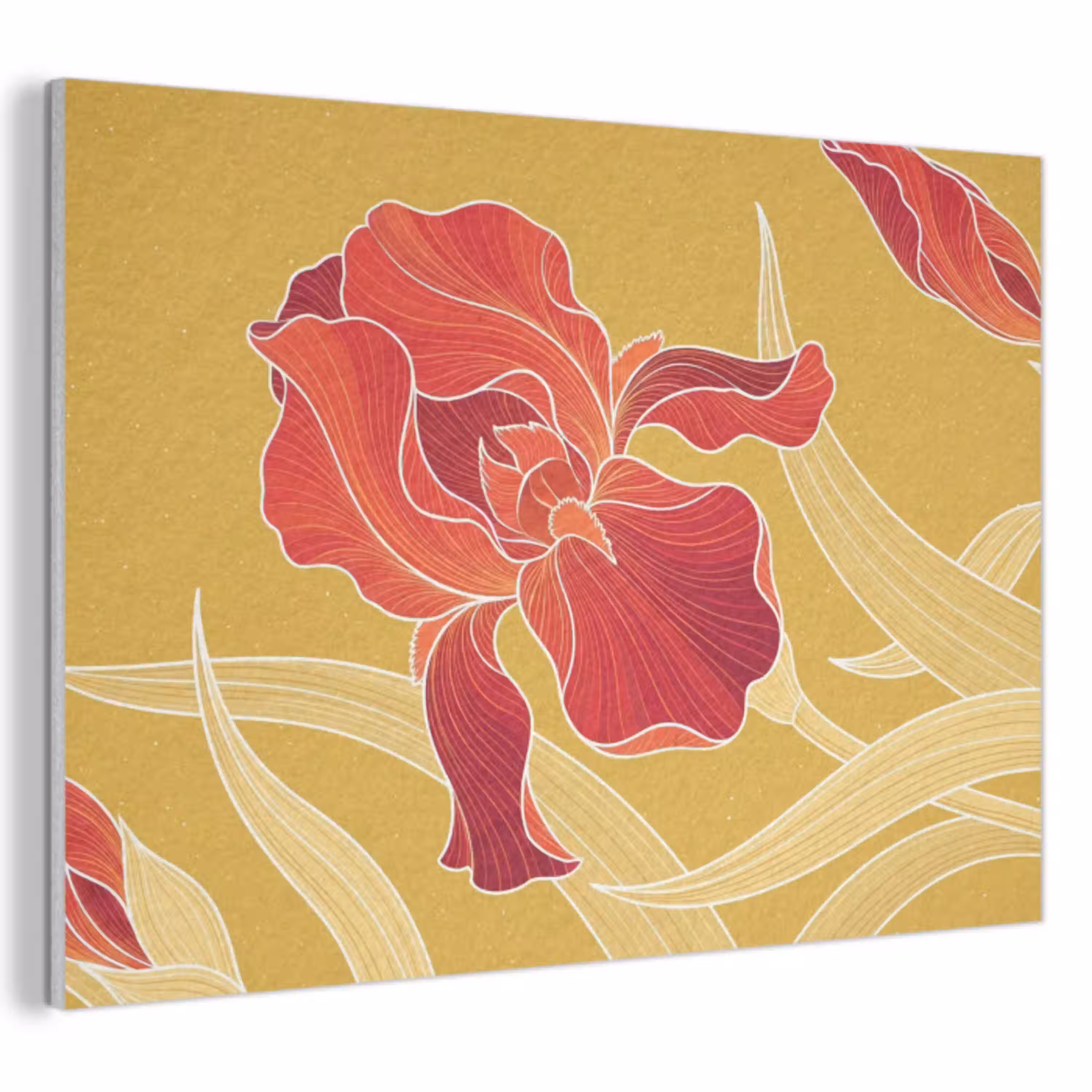 Bloemen - Illustratie - Rood PET vilt klein -3d
