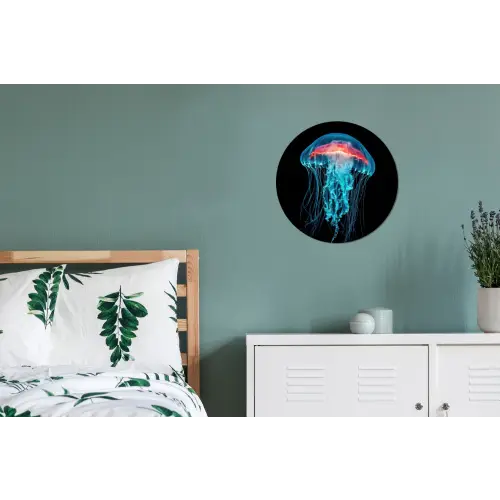 Kwal - Tentakels - Blauw - Licht Wandcirkel aluminium klein -slaapkamer
