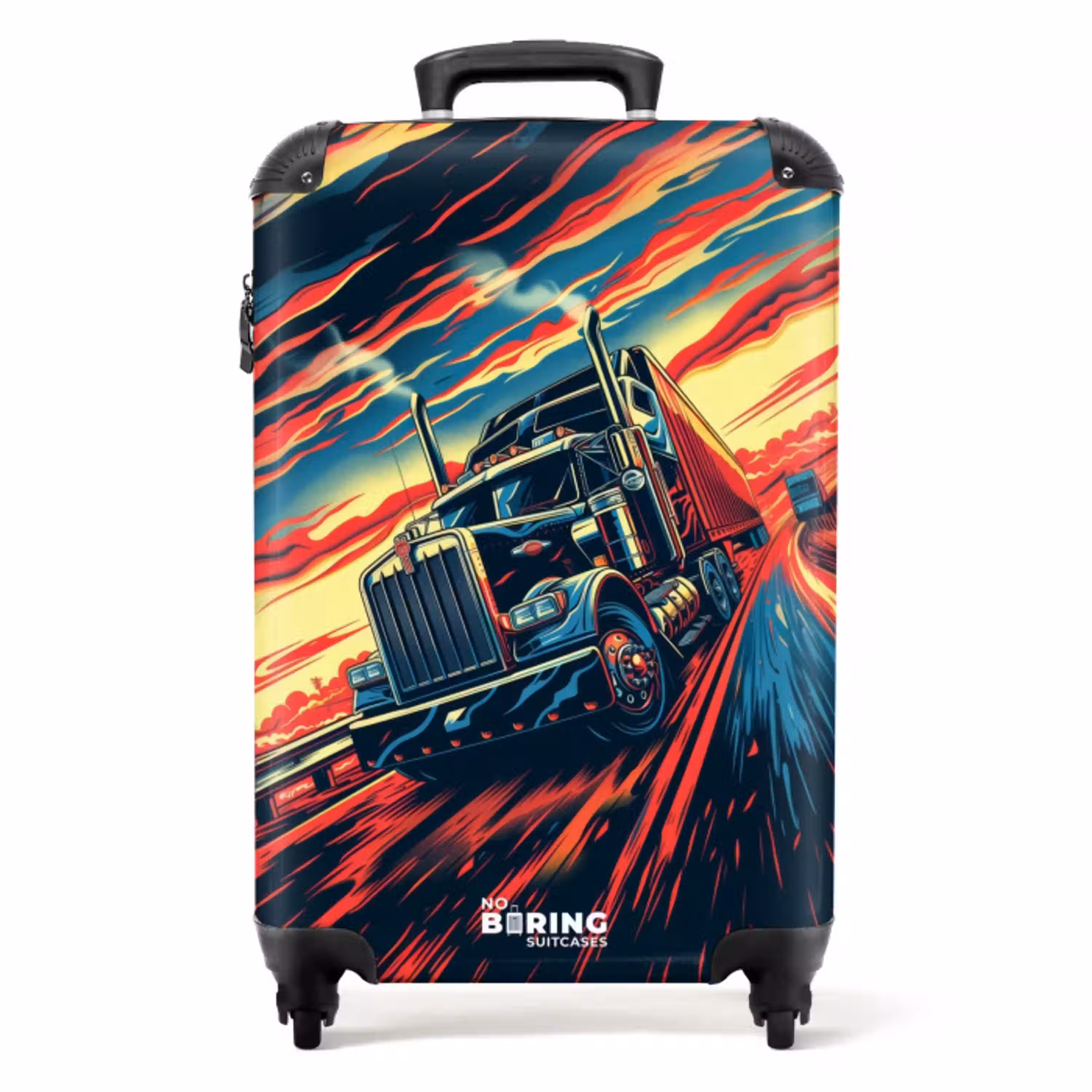 Vrachtwagen in schemerlicht NBS - Handbagage koffer - Unisex middel -productfoto_recht