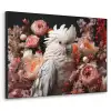 Kaketoe - Dier - Natuur - Botanisch - Bloemen - Roze Textielframe zwart klein -3d