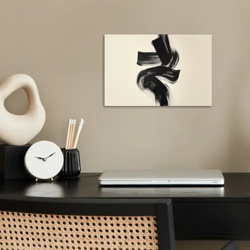 Strepen - Zwart - Abstract poster papier klein -sfeer1