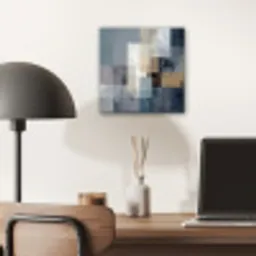 Rechthoeken - Abstract - Blauw aluminium wit klein -sfeer5