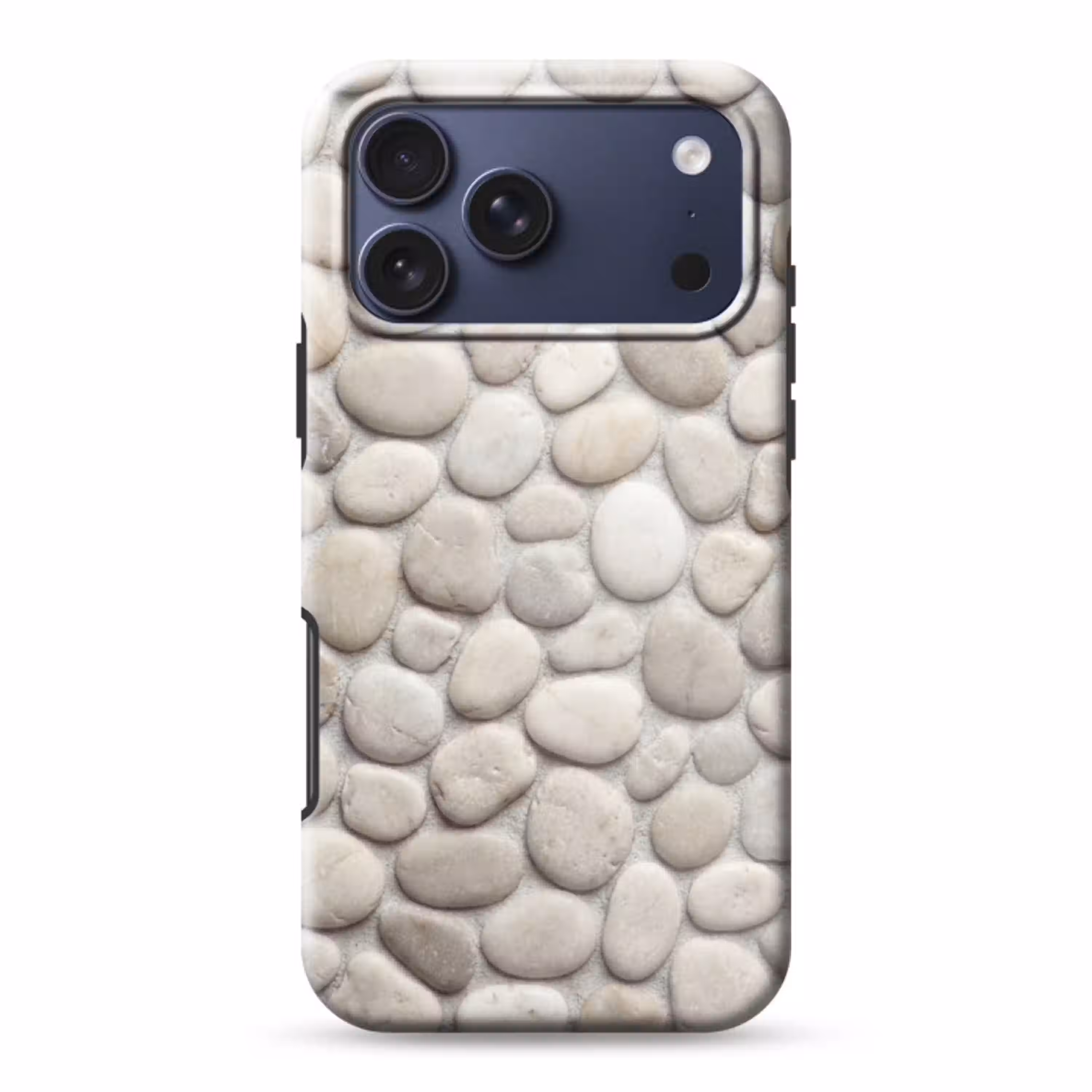 Steen - Kiezel - Natuur - Minimalistisch - Beige Toughcase MagSafe Apple iPhone 17 Pro Max klein -3d