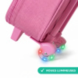 Bruin konijntje met roze bellen Kinderkoffer - Roze klein -wiel_FR