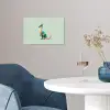 Staart - Dino - Minimalistisch - Blauw poster papier klein -sfeer3