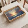 Meeuwen - Zonsondergang - Zee - Wolken Dienblad Rechthoek middel -sfeer1