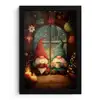 Gnooms - Kerst - Raam - Kleurrijk fotolijst zwart zonder passe partout klein -3d