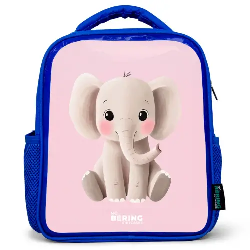 Olifant - Baby - Blosjes - Illustratie Kinderrugzak - Blauw middel -3d