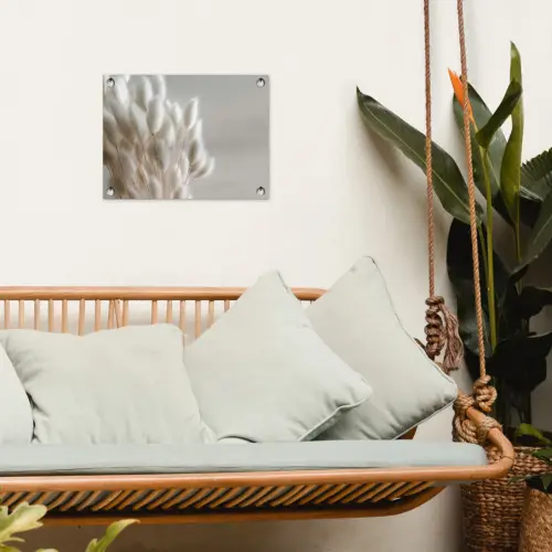 Pluimen - Beige - Minimalistisch tuinposter los doek klein -sfeer7