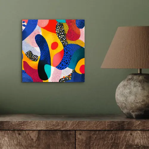 Vormen - Abstract - Stippels - Blauw aluminium wit klein -sfeer2