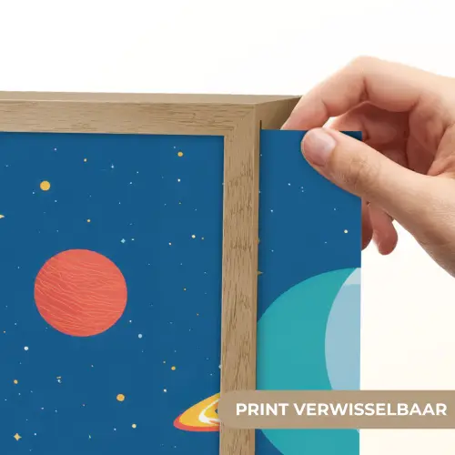 Raket - Planeten - Ruimte Light Box met batterij (Wandlamp kind) middel -USP_websiteprintNL