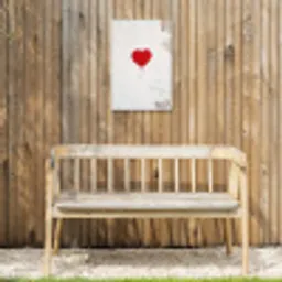 Ballon - Rood - Hart Tuinposter op houten frame 2 cm dik klein -sfeer4