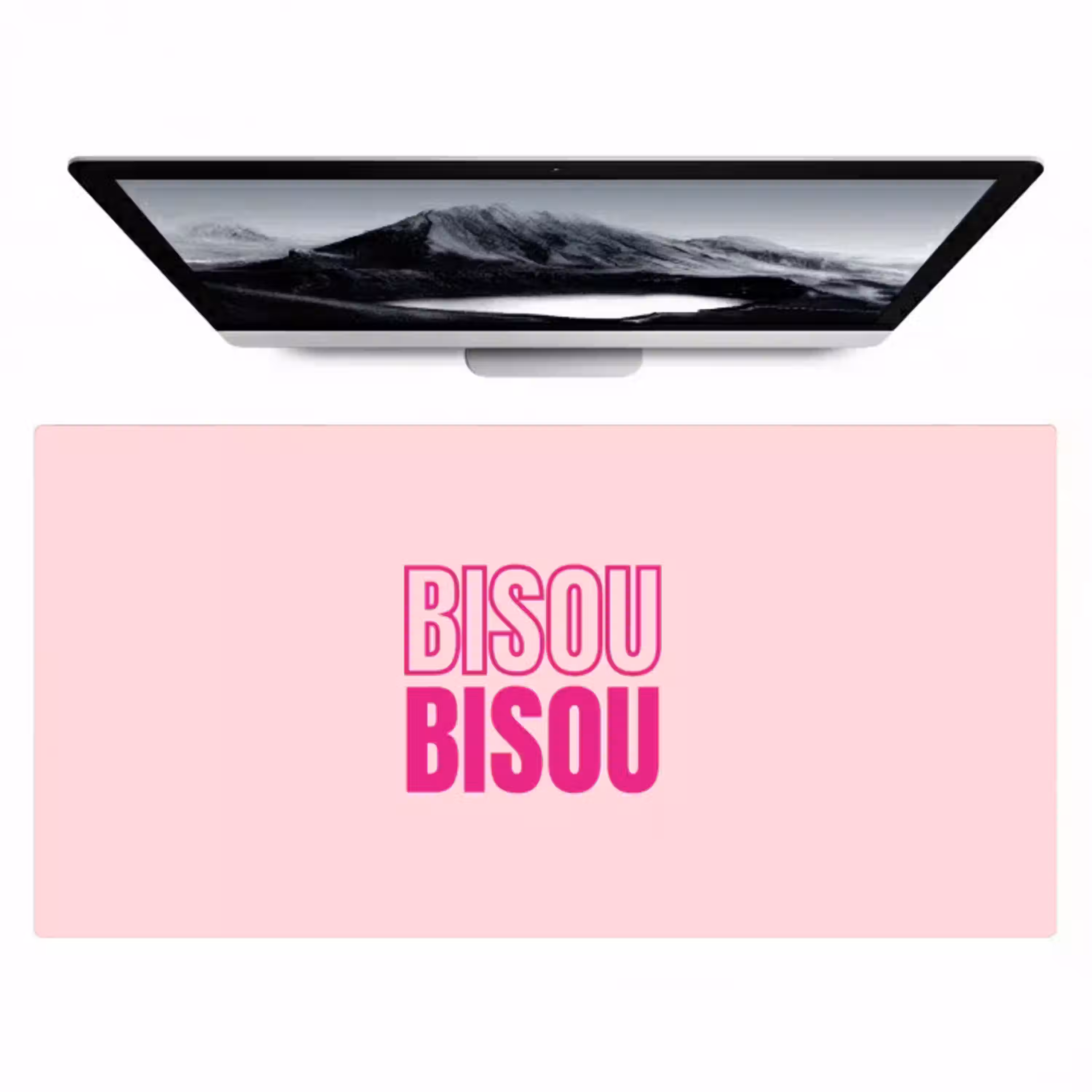 Bisou - Roze - Minimalistisch Muismat XXL klein -zzz3d