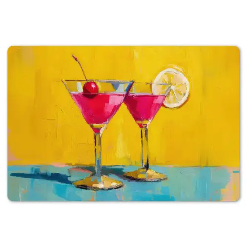 Glazen - Cocktail - Citroen - Kers Placemat vinyl groot -zzsfeer1_Kitchenyeah-website