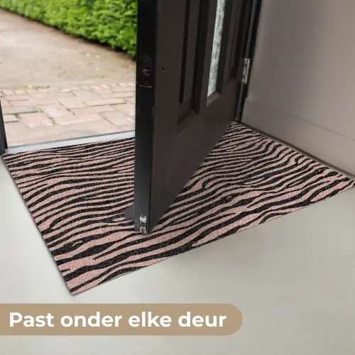 Strepen - Roze - Bruin Deurmat klein 898 -USP_NL