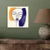 Minimalistisch - Gezicht - Hand - Oranje - Blauw aluminium wit klein -sfeer2
