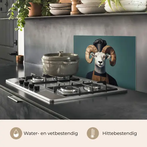 Geit - Hoorns - Kokskleding keuken achterwand spatscherm klein -usp_NL