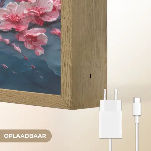 Bloesem - Bloem - Roze - Tak Light Box met batterij (Wandlamp) middel -USP_websiteoplaadbaarNL