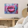 Graffiti - Lippen - Felroze - Geschilderd PET vilt klein -sfeer3
