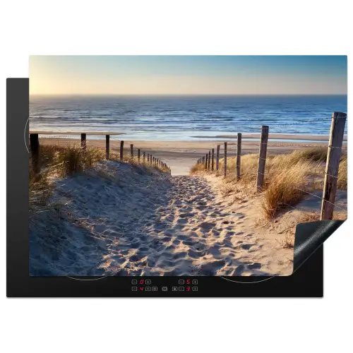 Zand - Strand - Duin - Zee - Zomer Inductie beschermer vinyl 3mm middel -3d