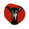 Windhond - Minimalistisch - Rood Wandcirkel Organisch Forex 3mm klein -3d