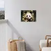 Panda - Pandabeer - Wilde dieren - Natuur - Bloemen tuinposter los doek klein -sfeer8