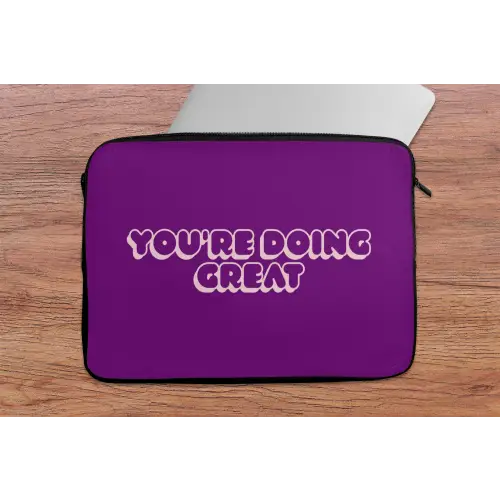 You're doing great - Paars - Bubble letters laptophoes neopreen klein -tafel