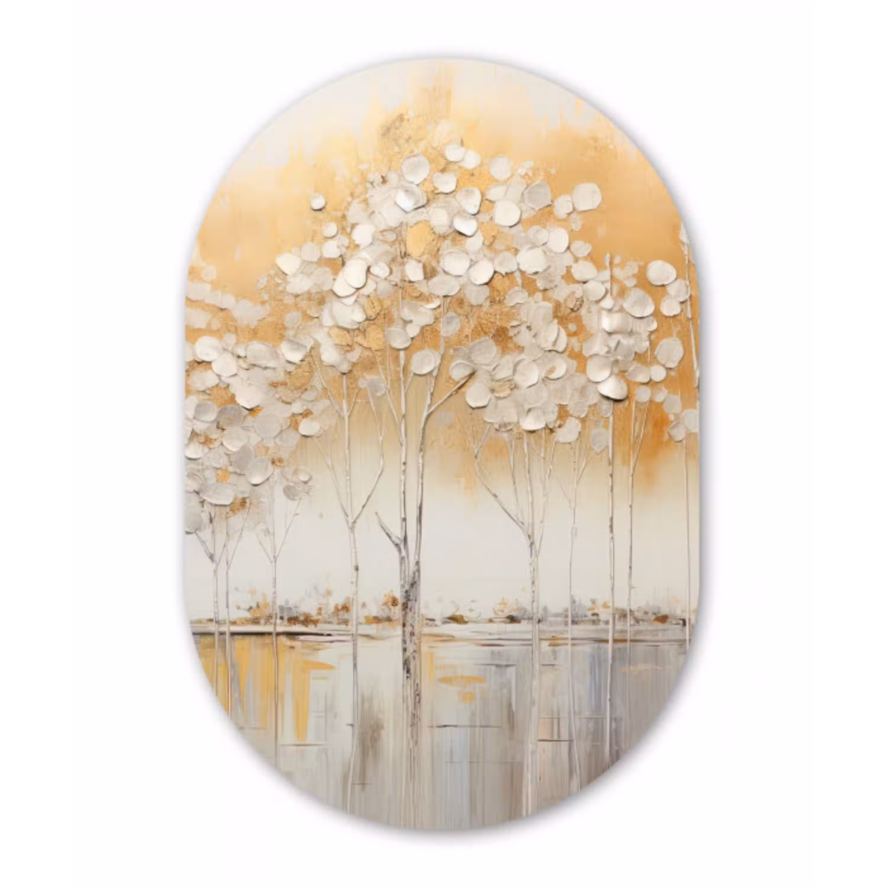 Bomen - Kunst - Acryl - Natuur Wandcirkel Ovaal Forex klein -3d