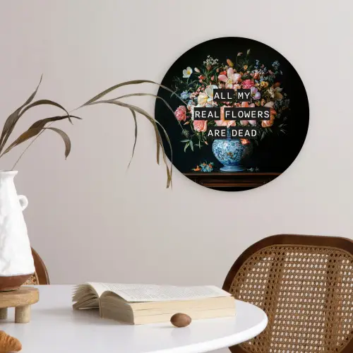 Bloemen - Art - Pastel - Quotes Wandcirkel plexiglas klein -sfeer4
