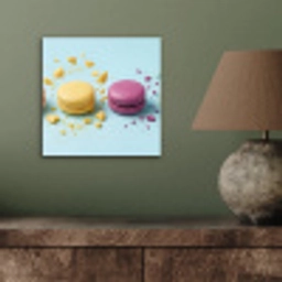 Macarons - Kleurrijk - Pastel aluminium wit klein -sfeer2