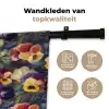 Viooltjes - Paars - Geel - Groen Wandkleed katoen klein 269 -sfeer2