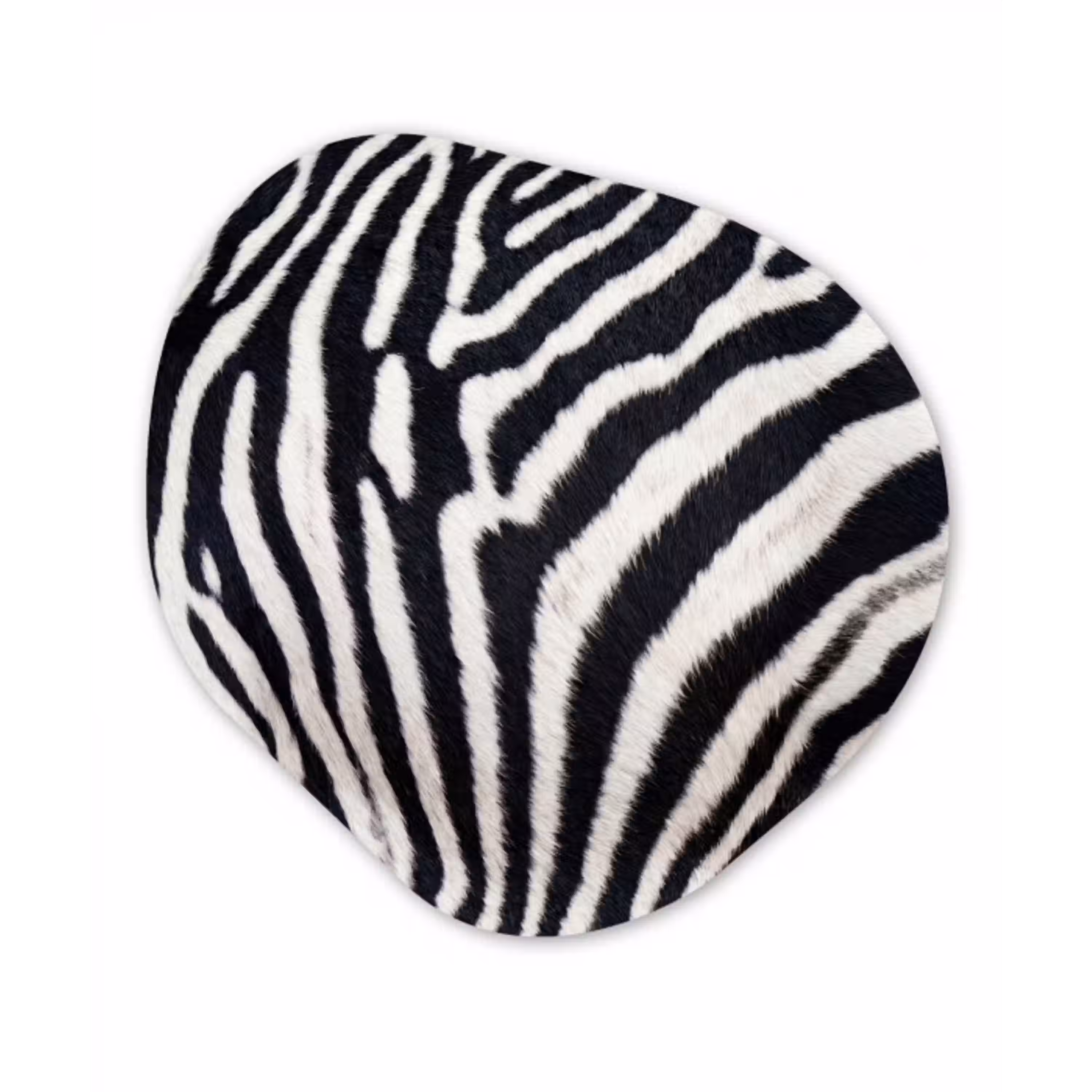 Zebra - Vacht - Klassiek - Zwart - Wit Wandcirkel Organisch Forex 3mm klein -3d