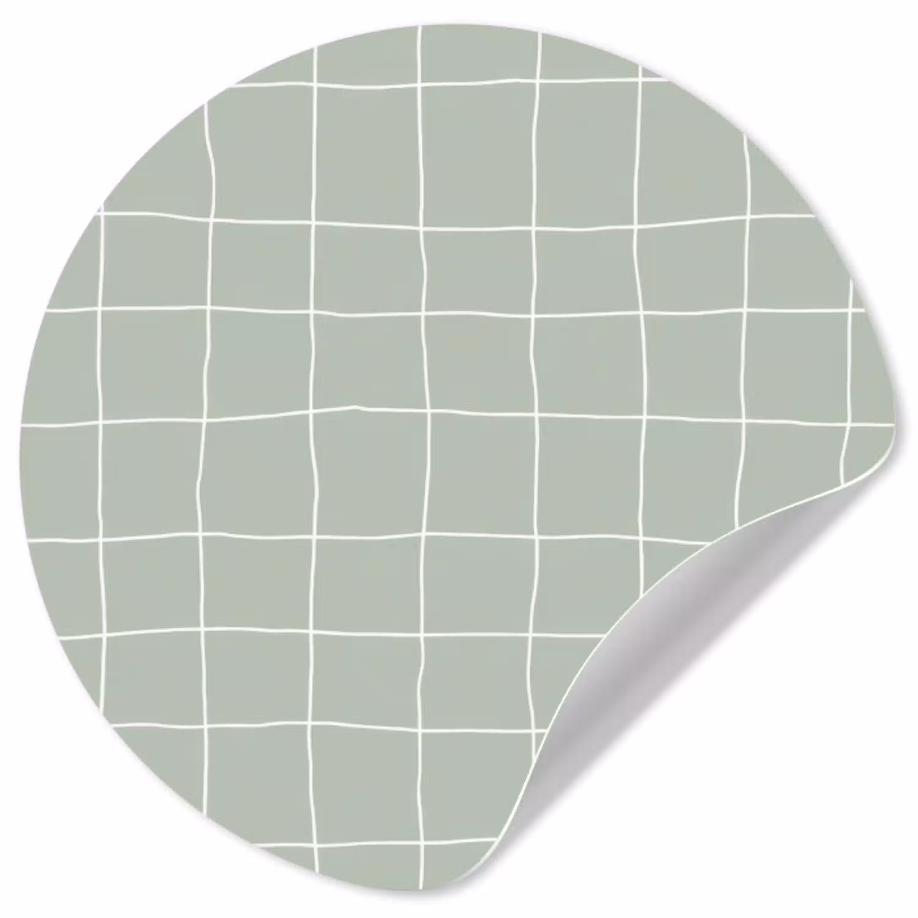 Ruitpatroon - Golvend - Groen Wandcirkel behangsticker klein 186 -3d