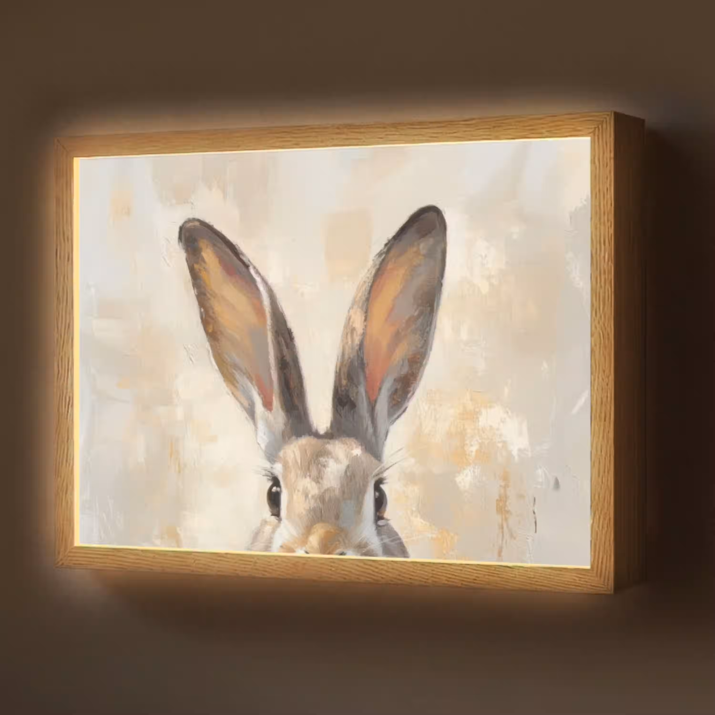 Haas - Oren - Bruin Light Box met batterij (Wandlamp) middel -z3d_website
