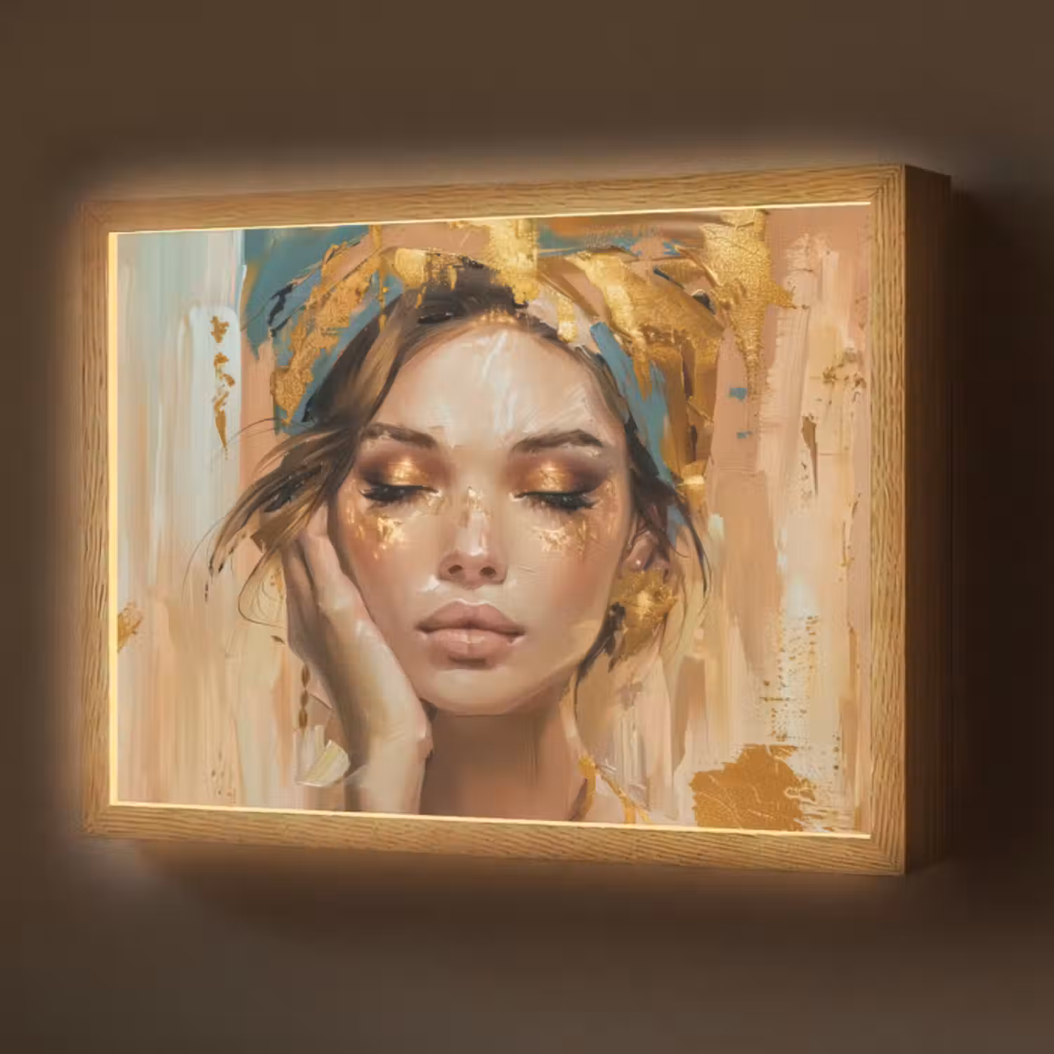 Lightbox - Wandlamp - Vrouwen - Portret - Luxe - Goud