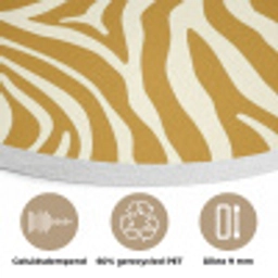 Zebra - Klassiek - Oker - Geel Akoestische PET Vilt - Rond klein 838 -closeup_NL