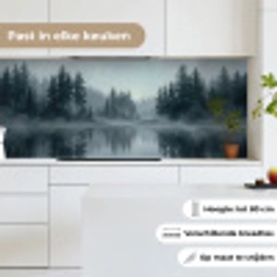 Bos - Meer - Mist - Natuur - Grijs keuken achterwand 2 middel -sfeer4_NL