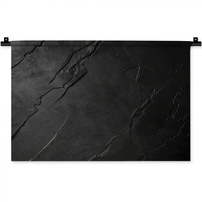 Zwart - Steen - Beton Wandkleed katoen klein -zz3d