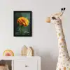 Bloemblaadjes - Afrikaan - Oranje - Wazig fotolijst zwart zonder passe partout klein -usfeer4_kinderkamer