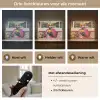 Vrouw - Kat - Bloemen - Kopje - Retro Light Box met batterij (Wandlamp) middel -USP_lichtkleurNL