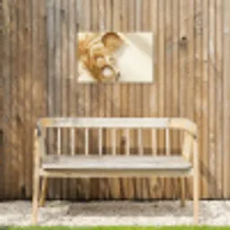 Granen - Hout - Kom - Beige Tuinposter op houten frame 2 cm dik klein -sfeer4