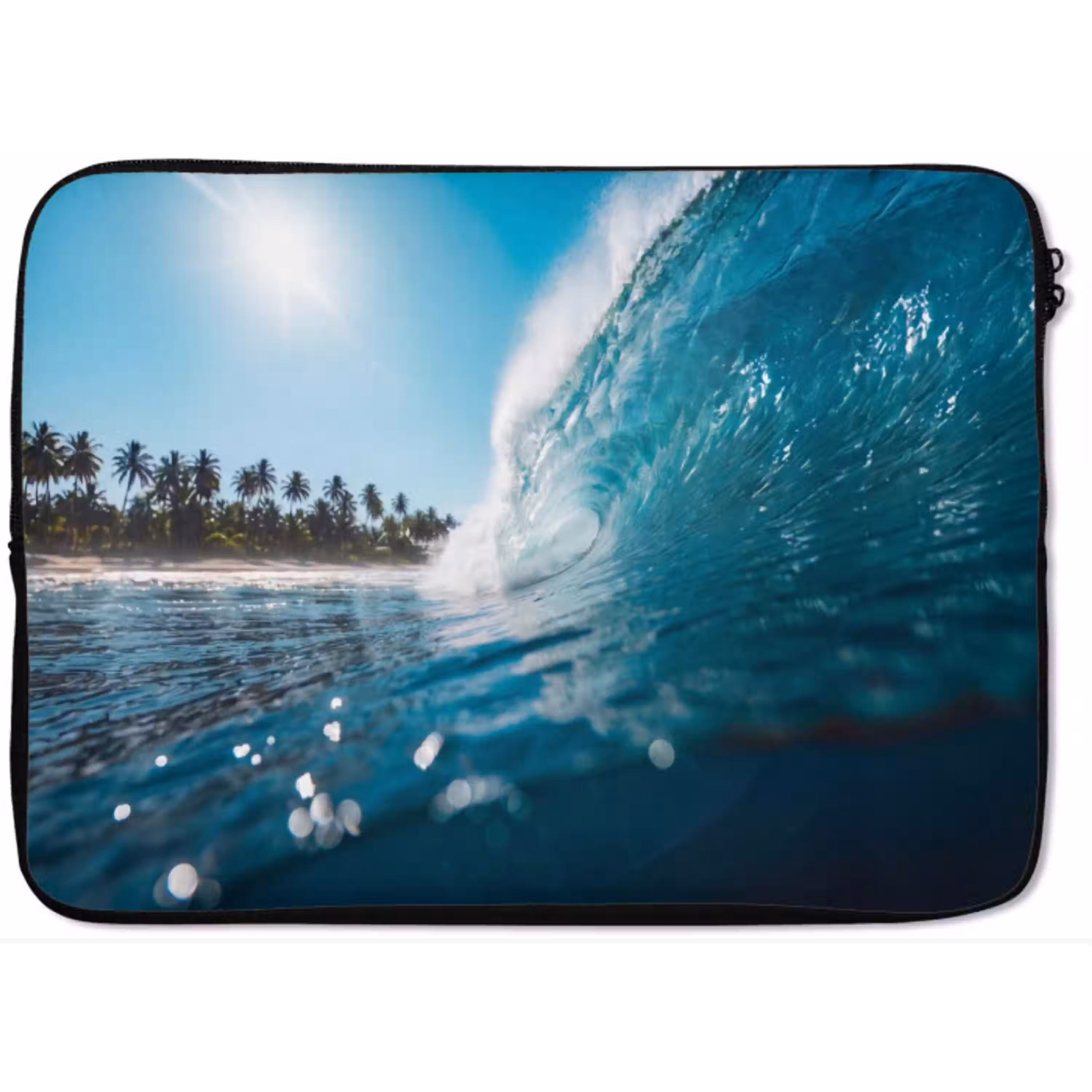 Oceaan - Golf - Strand - Natuur - Blauw laptophoes neopreen klein -zkaufland3dotto